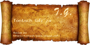 Tontsch Géza névjegykártya
